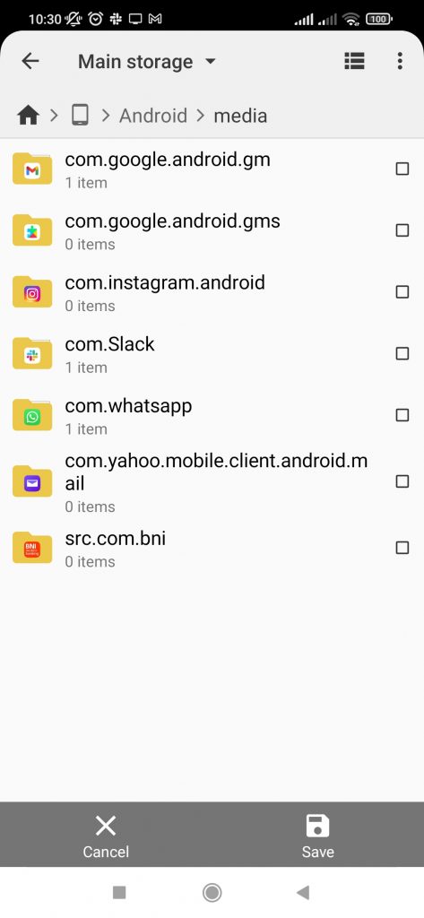 folder lokal storage di henpon android
